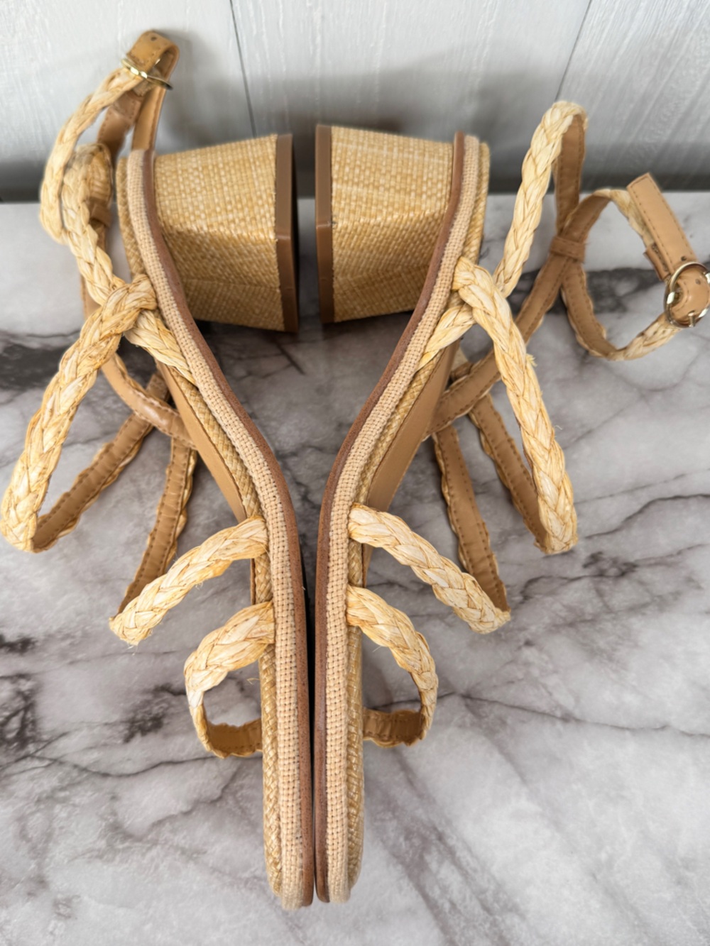 Nine West Emolly Raffia Block Heel Sandals - Picture 8 of 12